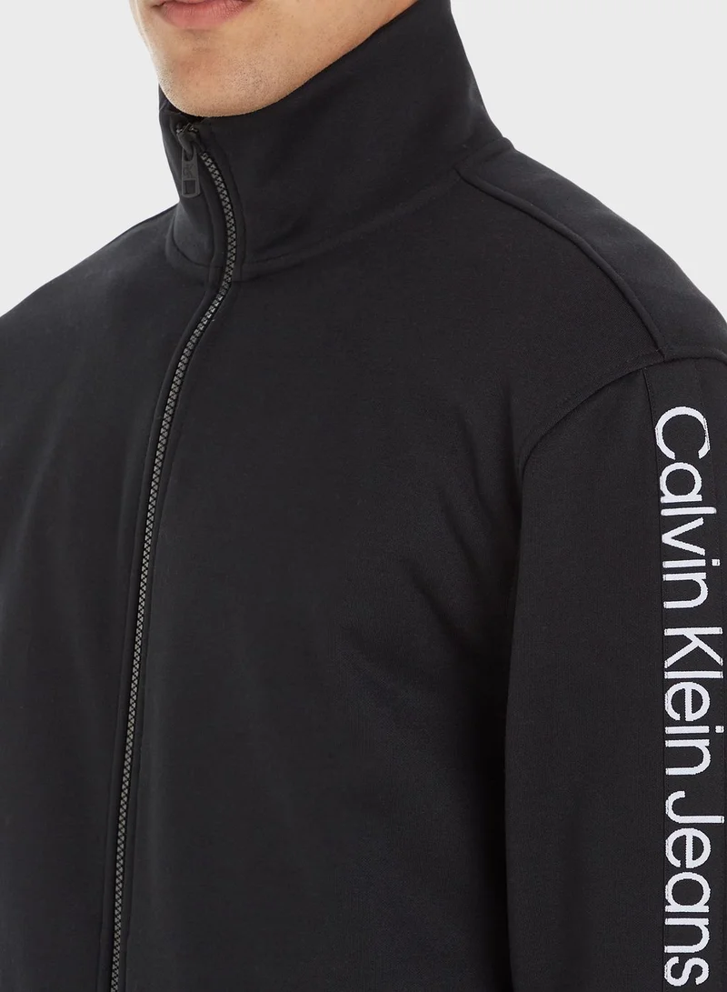 Calvin Klein Jeans Logo Tape Zippered Hoodie