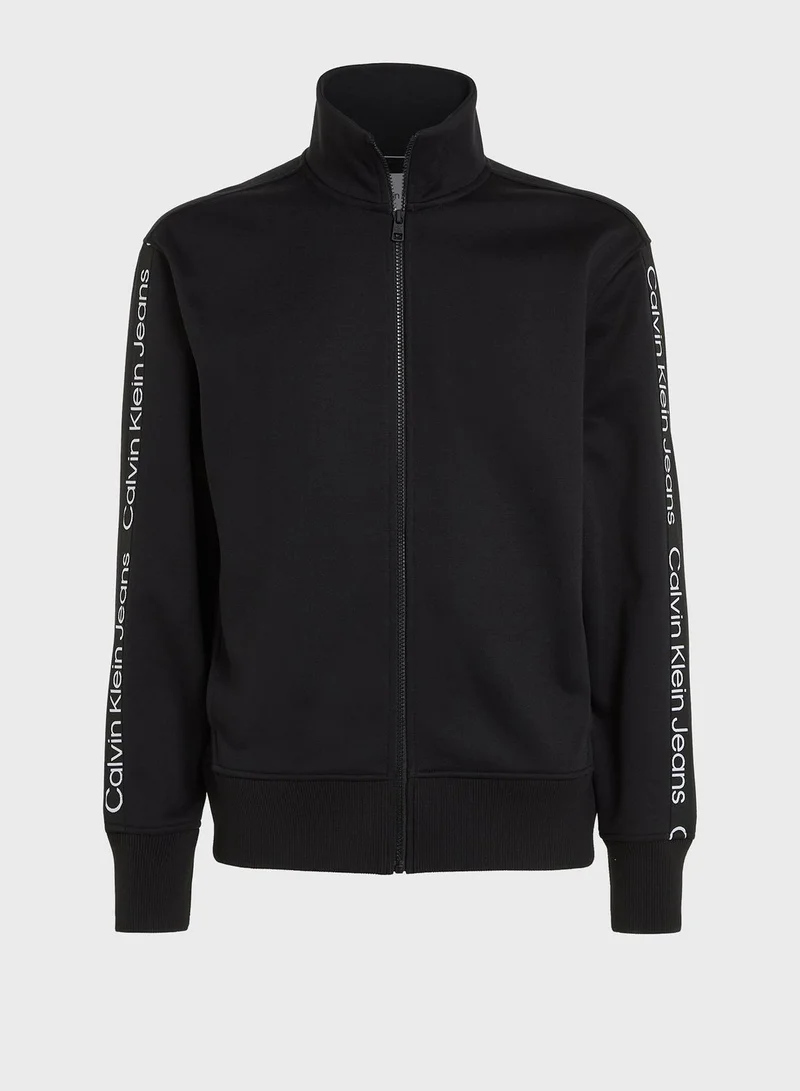 Calvin Klein Jeans Logo Tape Zippered Hoodie