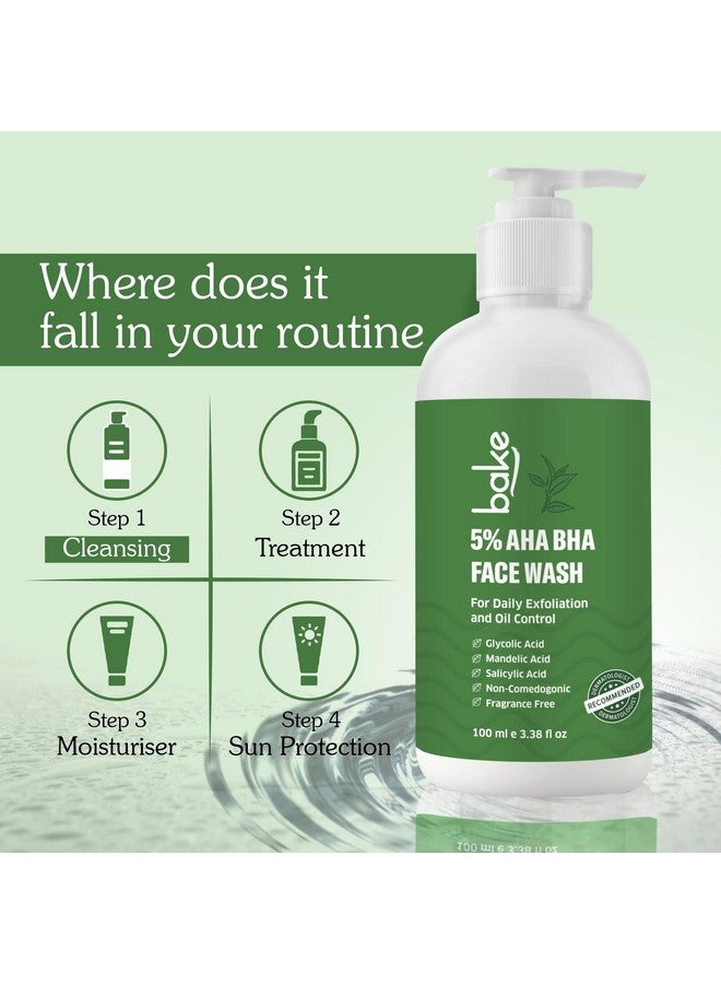BAKE 5% AHA BHA Face Wash with 2% Salicylic Acid, Glycolic Acid & Mandelic Acid for Open Pores, Acne & Dark Spots | For Oily Acne Prone Skin | Daily Exfoliation & Oil Control - 100ml - Image 4