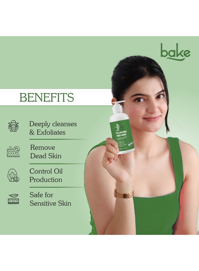 BAKE 5% AHA BHA Face Wash with 2% Salicylic Acid, Glycolic Acid & Mandelic Acid for Open Pores, Acne & Dark Spots | For Oily Acne Prone Skin | Daily Exfoliation & Oil Control - 100ml - Image 2