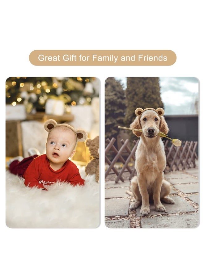 2 Pack Bear Ears Headband with Metal Skeleton Soft Artificial Rabbit Hair for Face Wash Cosplay Party Costume Decoration Women Adult - Image 5
