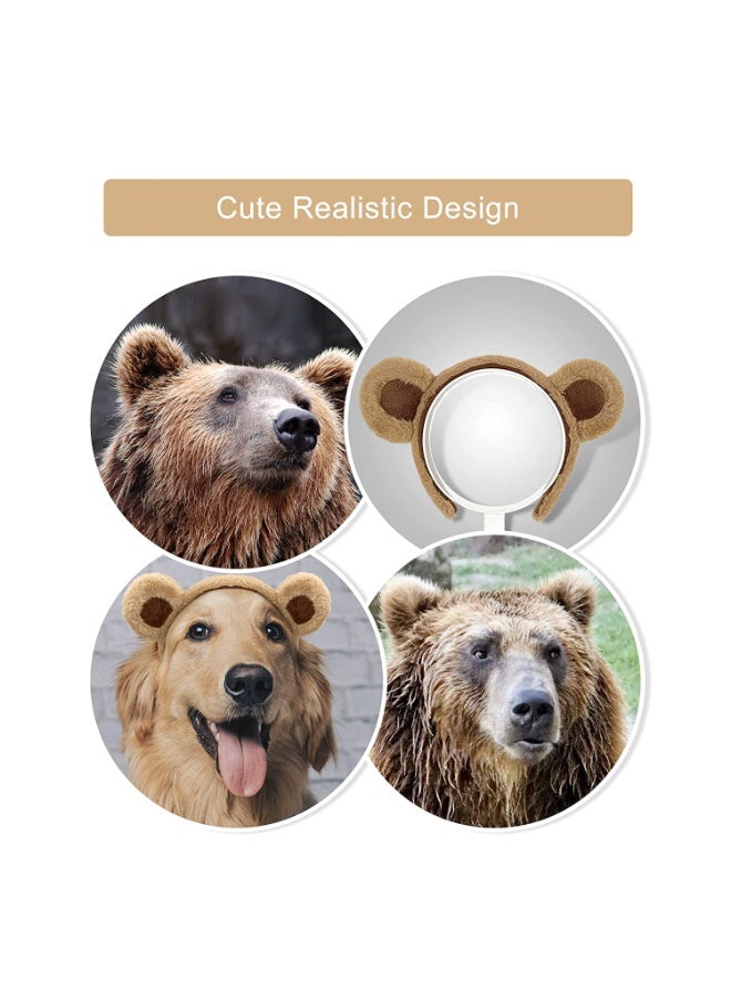 2 Pack Bear Ears Headband with Metal Skeleton Soft Artificial Rabbit Hair for Face Wash Cosplay Party Costume Decoration Women Adult - Image 4