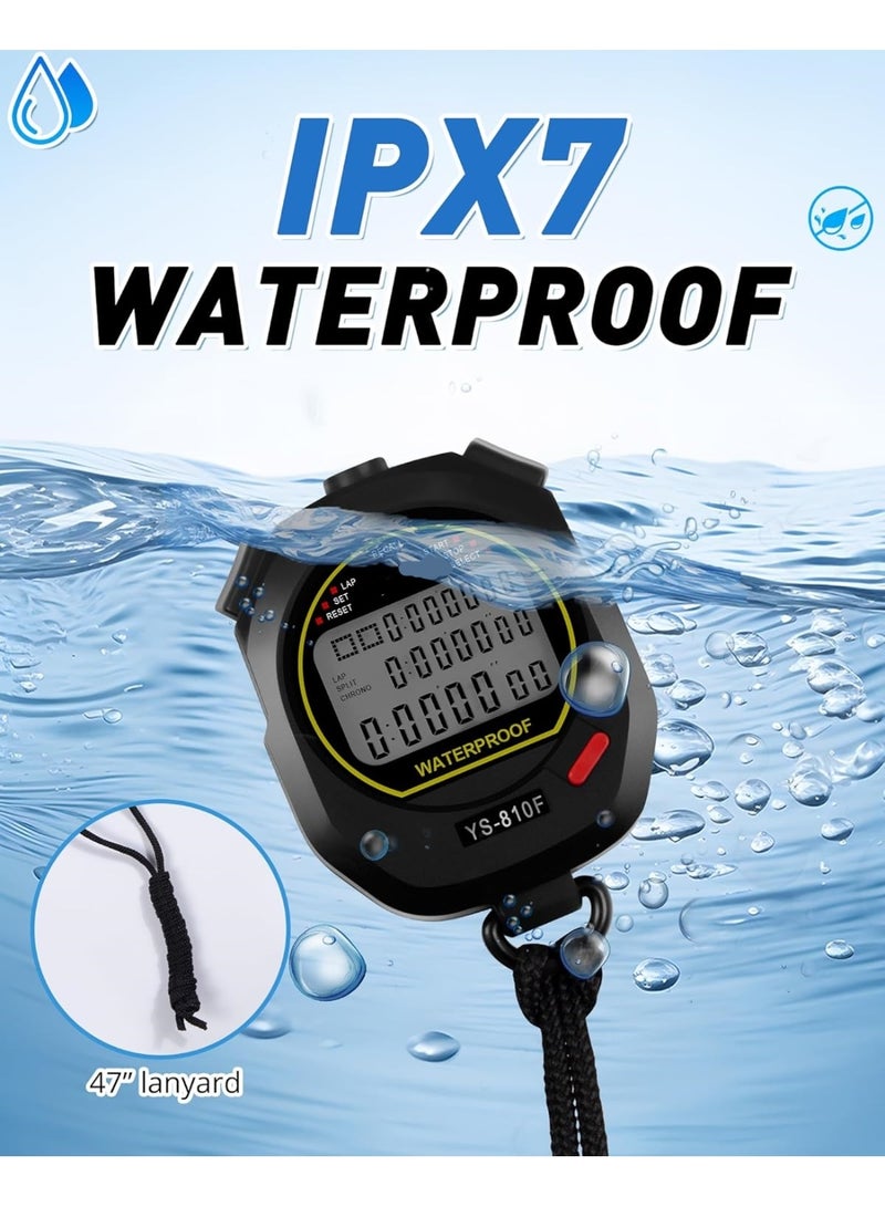 Soofam Professional Waterproof Stopwatch for Coaches : 3-Row Large Screen, 10-Group Memory, Pace Mode, Clock, Alarm, Calendar – Perfect for Sports, Swimming, Soccer, Fitness, and Referee Timing Needs - Image 5