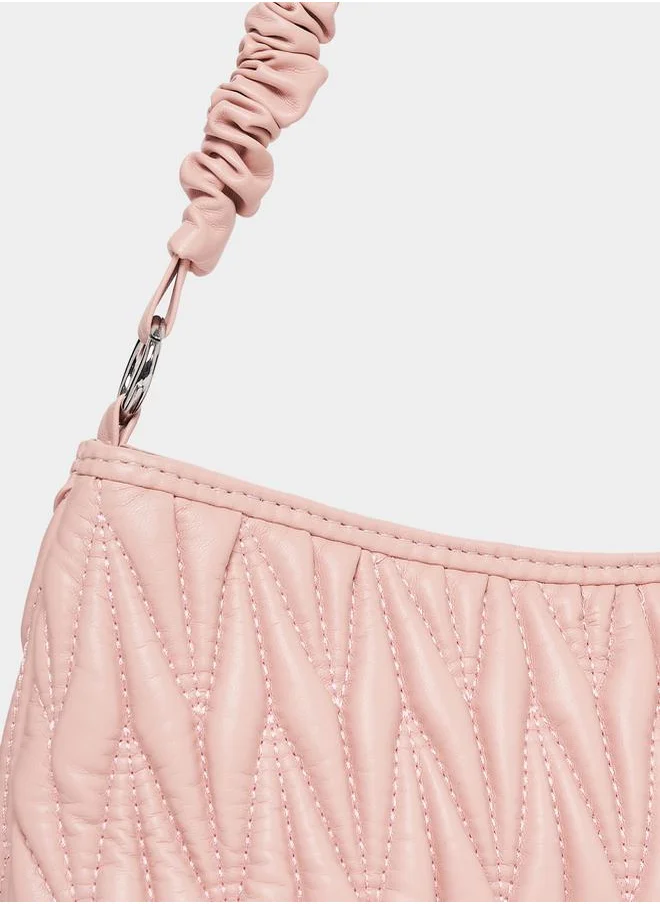 Styli Drop Chain Textured Shoulder Bag