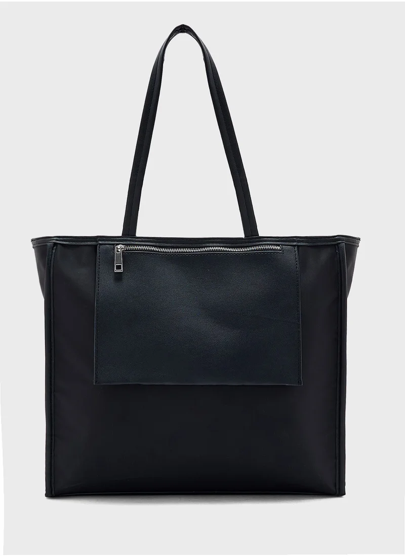 ايلا Mix Material Multipocket Tote Bag