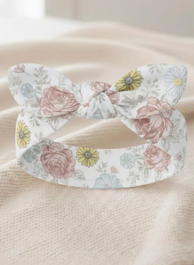 Luna & Lily Pack of 5 - Bow Soft Cotton Headbands 0-6 Months