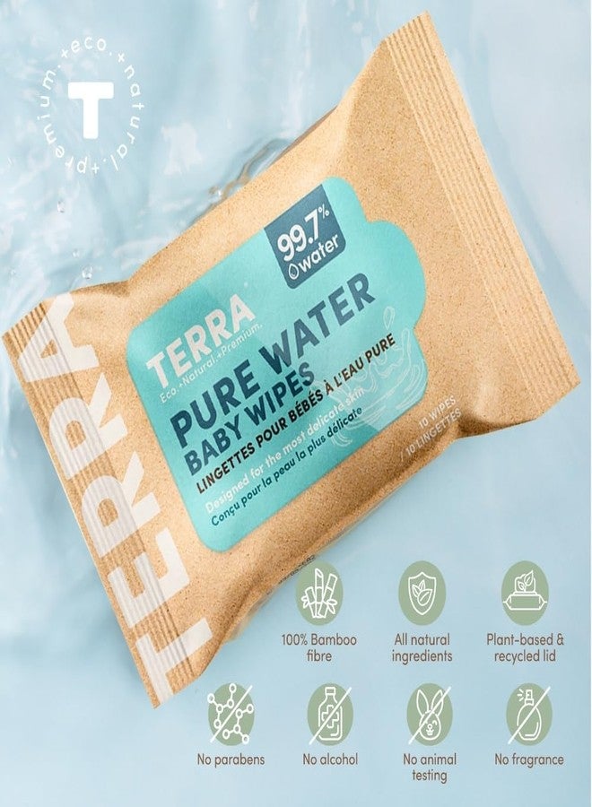 تيرا مناديل أطفال من الخيزران قابلة للتحلل الحيوي بنسبة 100% من Terra® - 10 مناديل (عبوة واحدة) | مناديل مبللة للأطفال غير معطرة، مائية، خالية من البلاستيك والكحول | لطيفة على البشرة الحساسة، مناديل أطفال طبيعية تم اختبارها من قبل أطباء الجلدية. - Image 5
