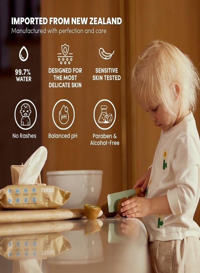 تيرا مناديل أطفال من الخيزران قابلة للتحلل الحيوي بنسبة 100% من Terra® - 10 مناديل (عبوة واحدة) | مناديل مبللة للأطفال غير معطرة، مائية، خالية من البلاستيك والكحول | لطيفة على البشرة الحساسة، مناديل أطفال طبيعية تم اختبارها من قبل أطباء الجلدية. - Image 3