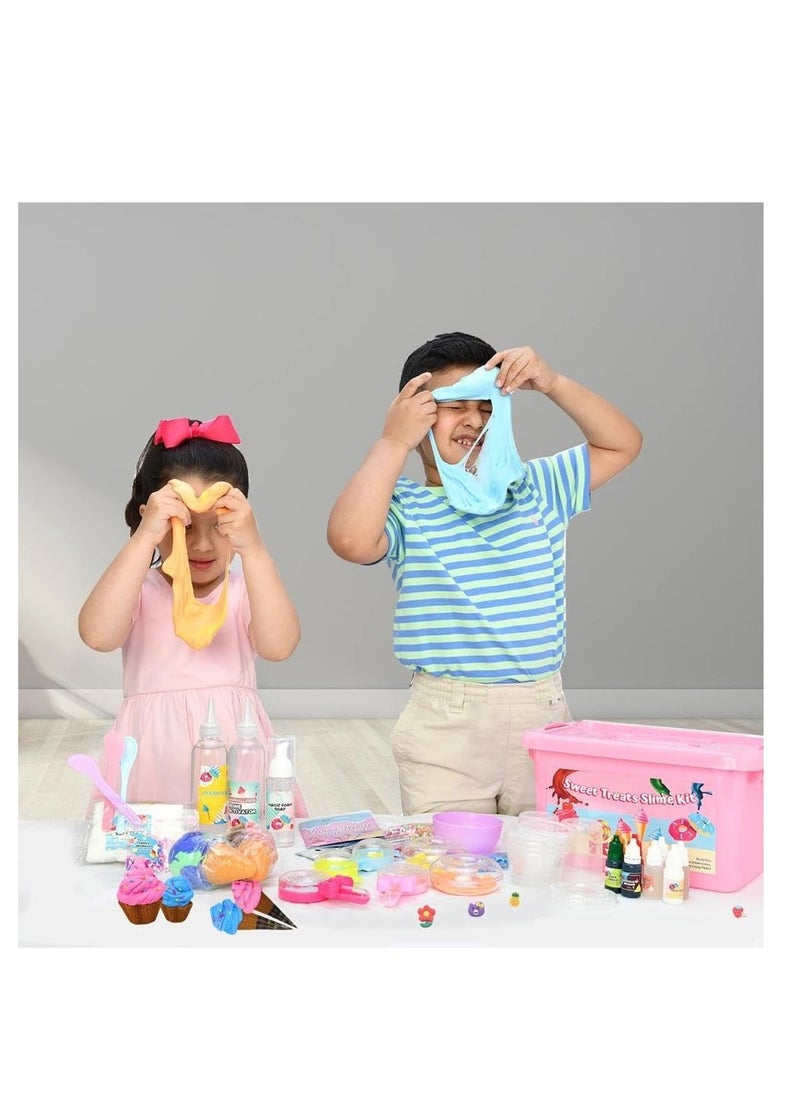 DIY Slime Kit for Kids, Fluffy Non Stick Slime for Kids With 3 Scents, 5 Colors and Charms, Kids Toys for Girls and Boys To Make Cloud Slime, Foam Slime, Butter Slime, Donut and ice Cream Slime Set  - Image 2