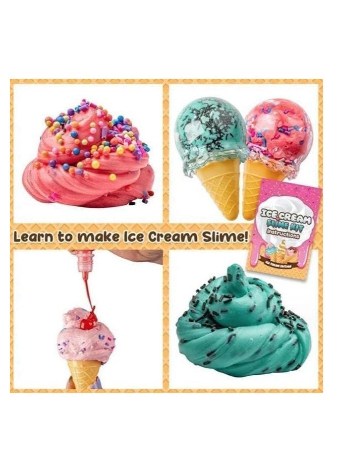 DIY Slime Kit for Kids, Fluffy Non Stick Slime for Kids With 3 Scents, 5 Colors and Charms, Kids Toys for Girls and Boys To Make Cloud Slime, Foam Slime, Butter Slime, Donut and ice Cream Slime Set  - Image 5