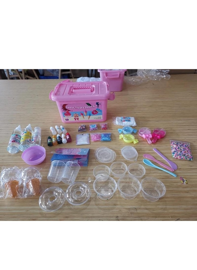 DIY Slime Kit for Kids, Fluffy Non Stick Slime for Kids With 3 Scents, 5 Colors and Charms, Kids Toys for Girls and Boys To Make Cloud Slime, Foam Slime, Butter Slime, Donut and ice Cream Slime Set  - Image 3