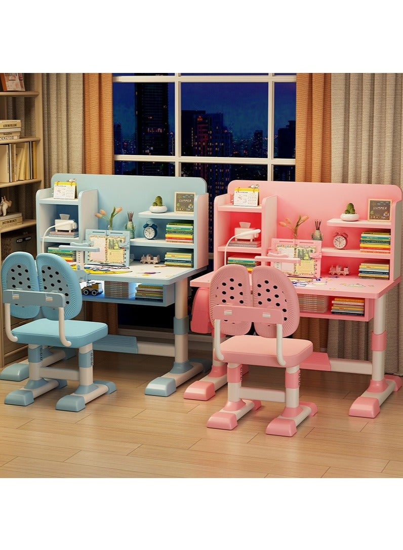 Generic Children's study desk, adjustable student writing and homework desk with bookshelf, desk and chair combination  - Image 5