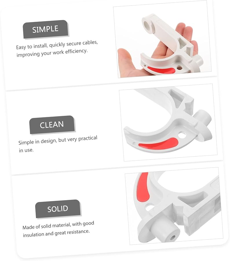 Multicolor 6 Pcs Insulated J Hooks For Hanging Cables Wall Mounting Plastic Clips - Image 5