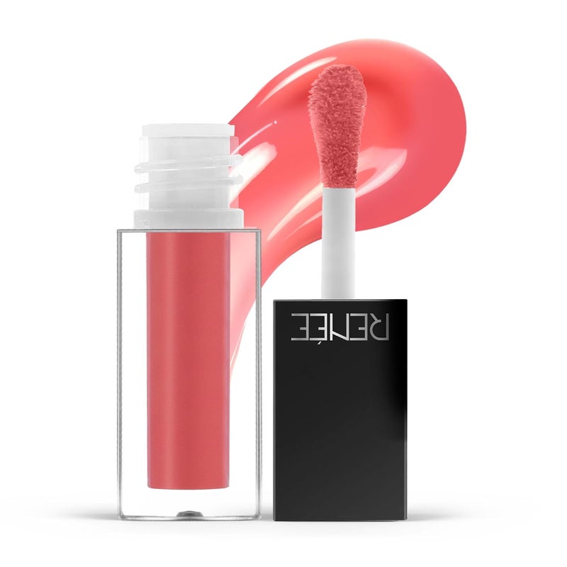 RENEE Hot Sauce Plumping Lip Gloss Peachy Paprika Ultra Glossy Finish Lightweight Nourishing for Fuller Juicy Lips Jojoba Oil Sweet Almond Oil Vitamin E Infused - Image 1