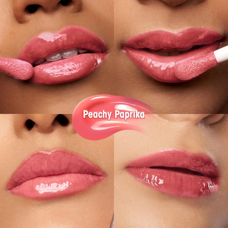 RENEE Hot Sauce Plumping Lip Gloss Peachy Paprika Ultra Glossy Finish Lightweight Nourishing for Fuller Juicy Lips Jojoba Oil Sweet Almond Oil Vitamin E Infused - Image 3