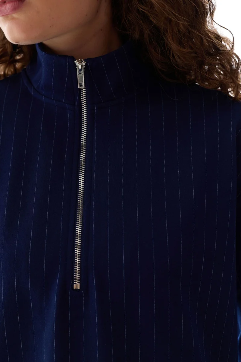 بنتي PENTI Half-Zip Striped Sweatshirt