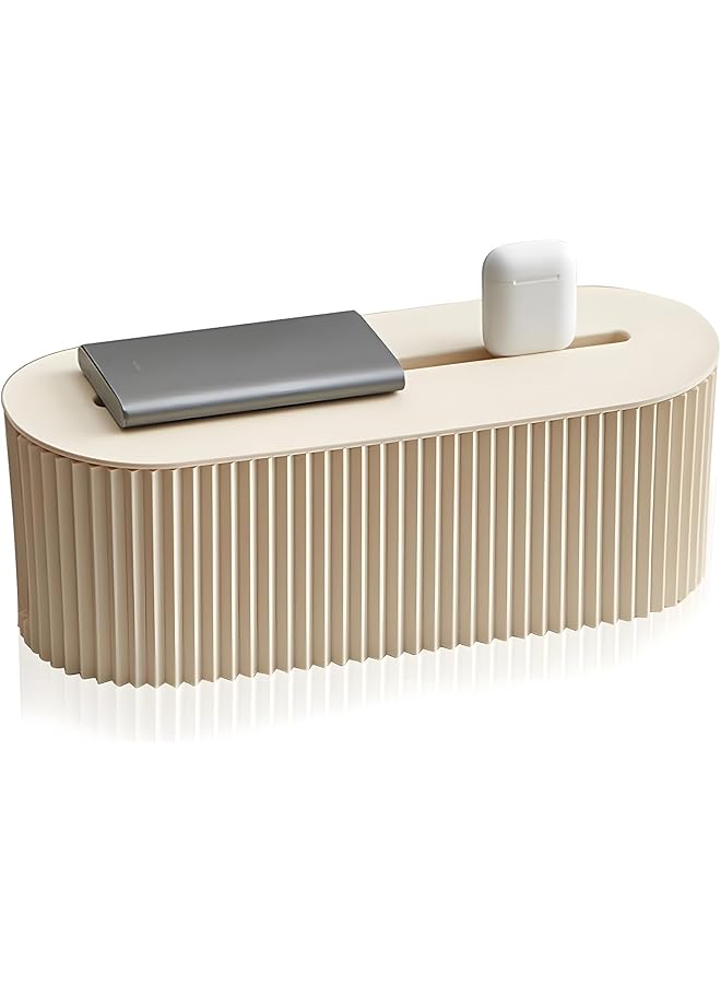 PROMASS صندوق تنظيم الكابلات من برومس، صندوق كابلات سهل الاستخدام، صندوق إدارة الأسلاك المقاوم للغبار مع غطاء، صندوق شريط الطاقة العصري، مناسب للمكتب المنزلي، الشاحن، الإلكترونيات (أبيض) - Image 1