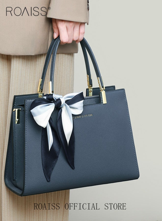 roaiss Women Stylish Handbag with Silk Scarf, Large Capacity Shoulder Bag with Adjustable Strap and Zipper Closure, Elegant Chic Crossbody Bag for Ladies, Ideal for Dating, Shopping and Everyday Use - Image 1