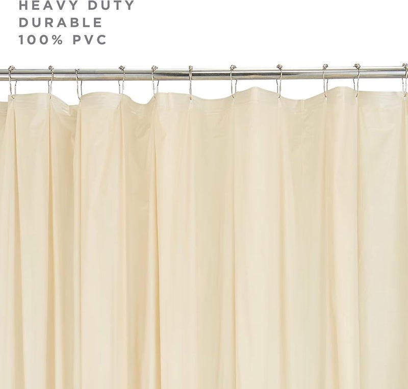 Bath Bliss PVC Standard Shower Curtain Liner | 3G | 70"x 72" | Magnetic Hem | Beige - Image 2