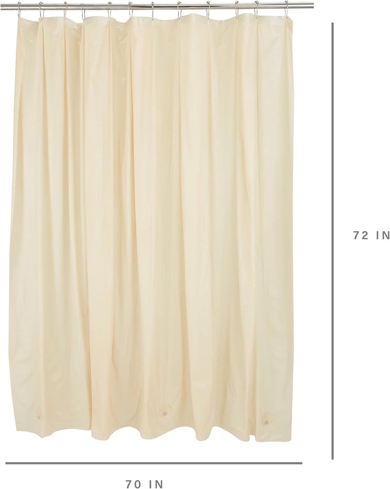 Bath Bliss PVC Standard Shower Curtain Liner | 3G | 70"x 72" | Magnetic Hem | Beige - Image 4