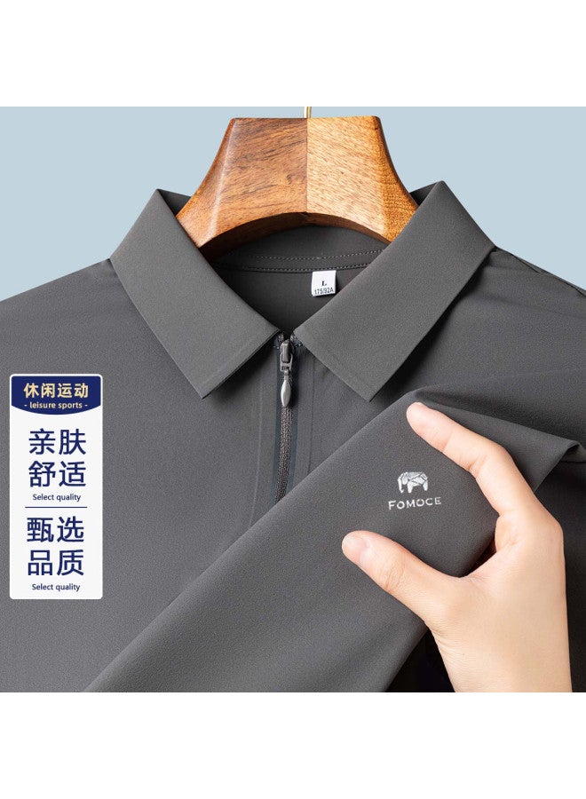 Fomoce summer Fashion Men's Slim-fit Polo Shirt With Soft Collar - Image 2