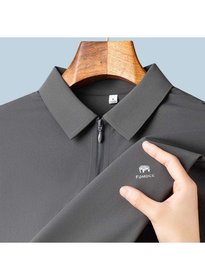 Fomoce summer Fashion Men's Slim-fit Polo Shirt With Soft Collar - Image 3