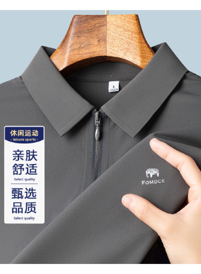 Fomoce summer Fashion Men's Slim-fit Polo Shirt With Soft Collar - Image 1