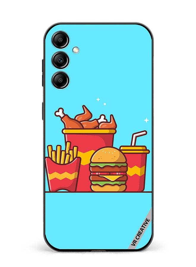 VR CREATIVE Protective Case Cover For Samsung Galaxy M54 Burger With Fried Chicken, French Fries And Soda Cartoon Design Multicolour - Image 1