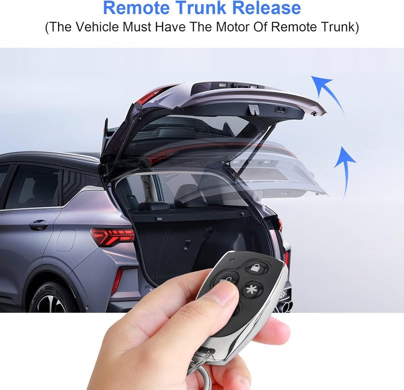 Estink Car Alarm Security System, Black Universal Anti-Theft Device Car Security Device Alarm System Burglar Alarm Car Keyless Entry System with 2 Remote Controls Car Horn Siren Alarm - Image 4