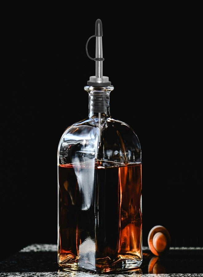 أوجي طقم أوجي مكون من قطعتين من صنابير الزجاجات الكلاسيكية المصنوعة من الفولاذ المقاوم للصدأ مع فوهة مدببة - صنابير مشروبات كحولية مع أغطية مطاطية مانعة للغبار، إكسسوارات بار، طقم نادل، فوهة صب الزجاجات - Image 5