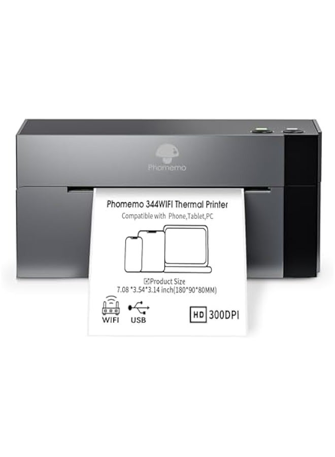 phomemo 344WF (Upgraded) Shipping Label Printer, Wi-Fi Thermal Label Printer for Shipping Packages, 4x6 Label Printer Compatible with iOS, Android and PC - Image 1