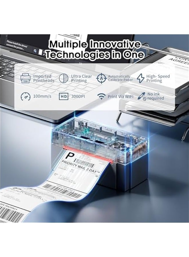 phomemo 344WF (Upgraded) Shipping Label Printer, Wi-Fi Thermal Label Printer for Shipping Packages, 4x6 Label Printer Compatible with iOS, Android and PC - Image 5