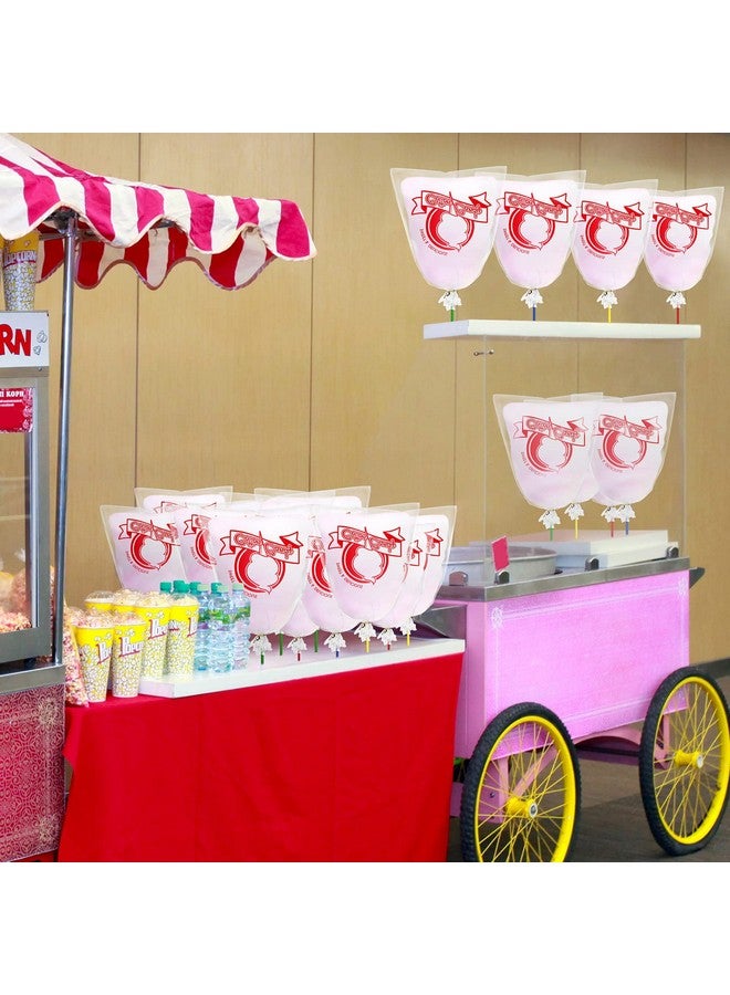 Geyee 500 Pcs Cotton Candy Bags with Ties Bags for Cotton Candy with Print Clear Large Carnival Candy Bags for Party and Kitchen, 11.8 x 17.7 Inch (Cotton Candy) - Image 5