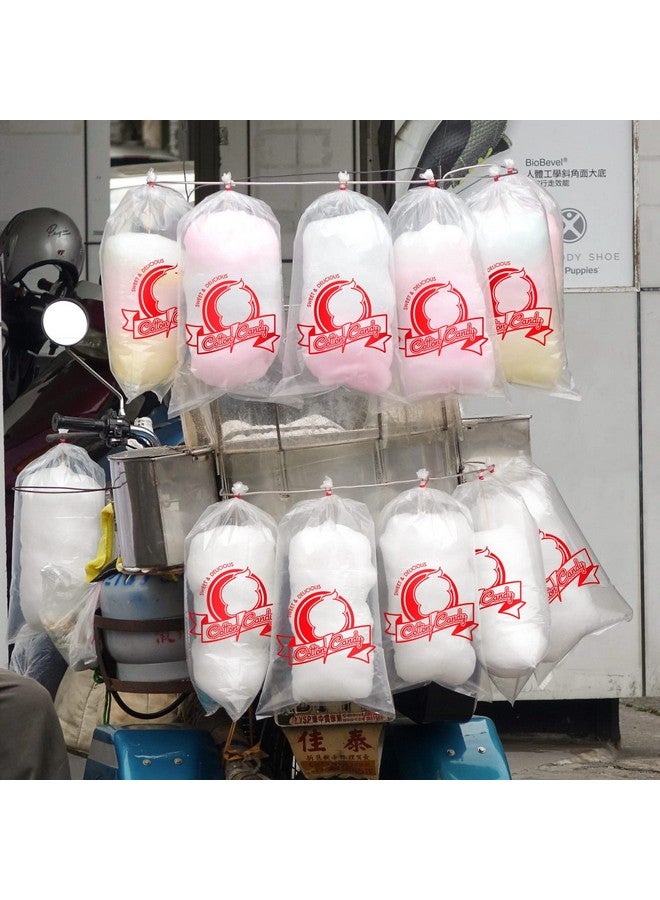 Geyee 500 Pcs Cotton Candy Bags with Ties Bags for Cotton Candy with Print Clear Large Carnival Candy Bags for Party and Kitchen, 11.8 x 17.7 Inch (Cotton Candy) - Image 4