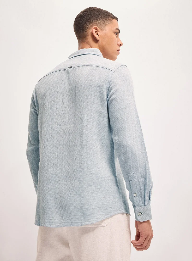 THE BEAR HOUSE Men's Cotton Shirt | Casual & Formal Long Sleeve Slim Fit | Classic Button-Down, Office & Everyday Wear, Comfortable & Breathable Fabric