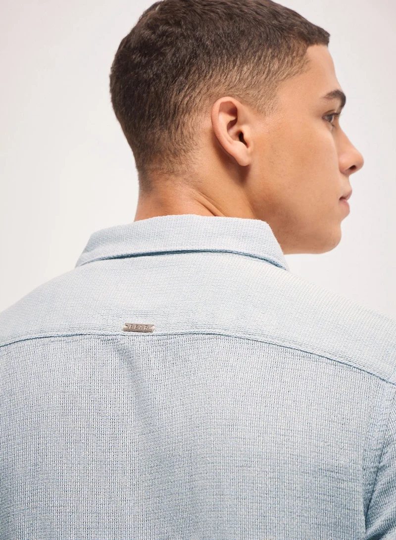 THE BEAR HOUSE Men's Cotton Shirt | Casual & Formal Long Sleeve Slim Fit | Classic Button-Down, Office & Everyday Wear, Comfortable & Breathable Fabric