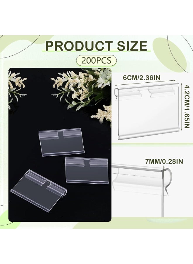 200 Pcs Clear Plastic Wire Shelf Label Holders, 2.36 x 1.65 Inch Clip-On Price Tag Display for  Retail - Image 5