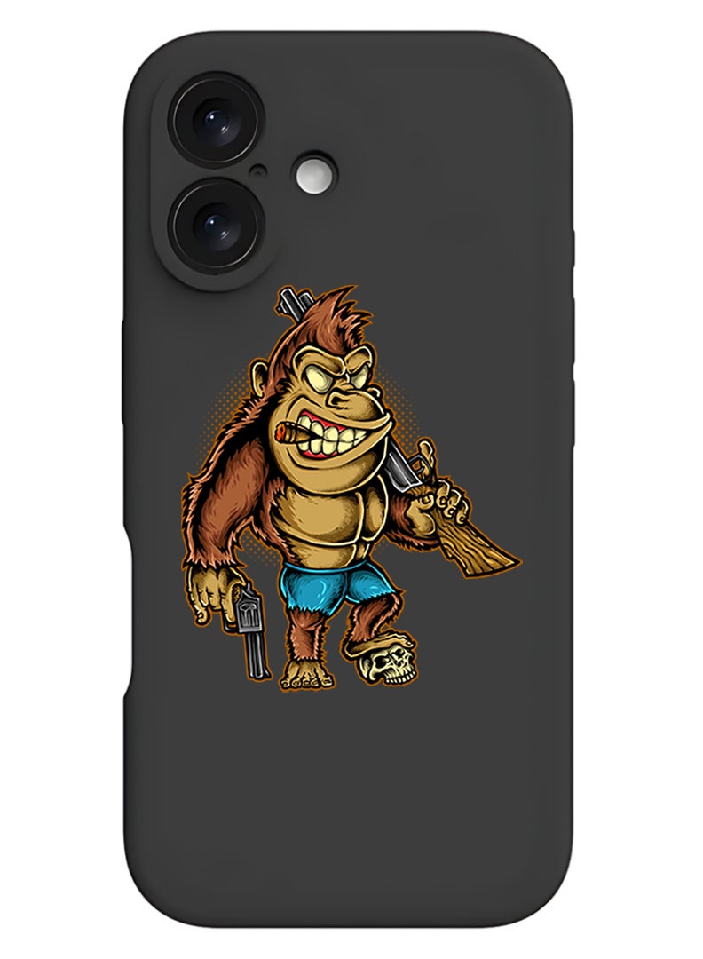 Theodor Protective Slim Fit Case Liquid Silicone Cover with Full Body Protection Anti-Scratch Shockproof Case For Apple iPhone 17 (Black) Killer kong - Image 1