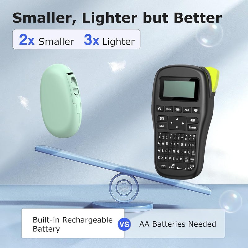 E10 Bluetooth Label Printer with Continuous Waterproof Labels, Green | App with 30+ Fonts, 600+ Symbols, Rechargeable, Works with 40+ Label Types, Ideal for Home, School & Office - Image 2