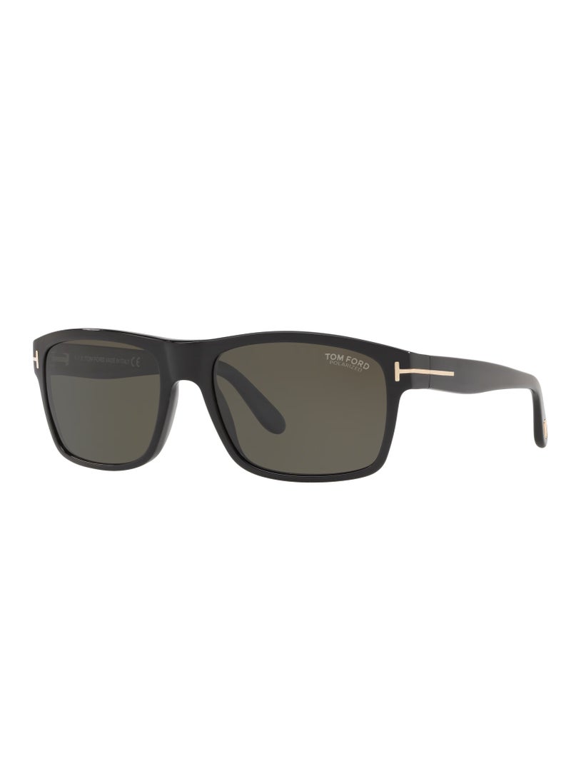 Tom Ford Men Black Rectangle Sunglasses with Grey lenses FT0678 01D 58mm - Image 1
