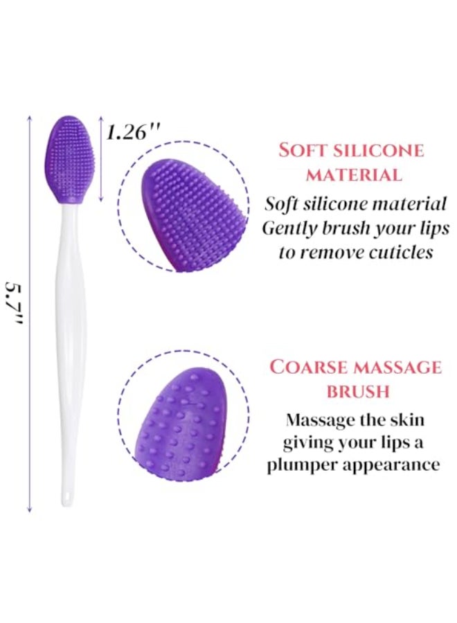 Acshio 100 Pieces Lip Scrub Brushes Double Sided Silicone Exfoliating Lip Brush Soft Facial Cleaning Brush Lip Exfoliator Scrubber Tool for Smoother Fuller Lip Appearance - Image 3