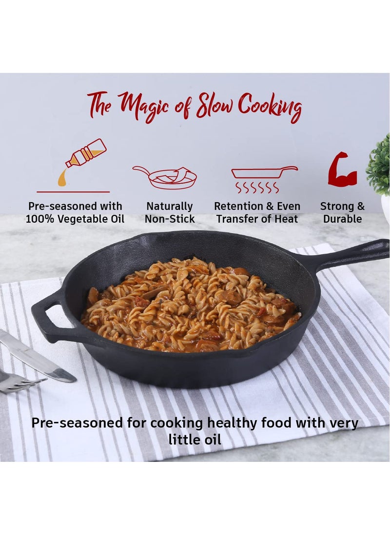 Wonderchef - Wonderchef Forza Pre Seasoned 29 cm Cast Iron Fry Pan | with Lifetime Exchange Warranty | Black - Image 1