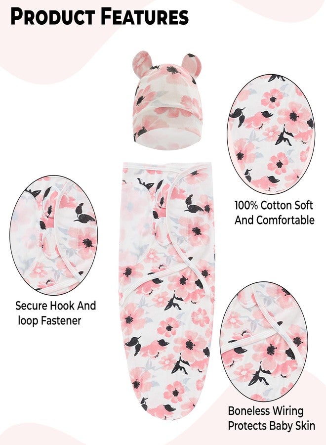 BEMBIKA Baby Swaddle Wraps - Soft Cotton Swaddle Wrap, Muslin Hooded Swaddle Wrap for Newborns - Comfortable, Breathable, and Safe Set Of 2 - (Toddler Flower Design) - Image 4