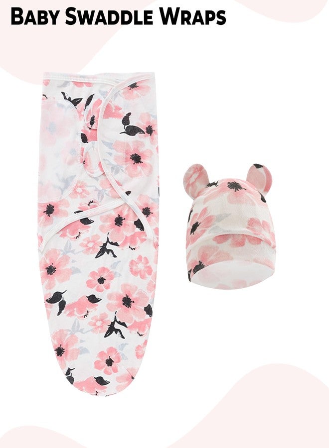 BEMBIKA Baby Swaddle Wraps - Soft Cotton Swaddle Wrap, Muslin Hooded Swaddle Wrap for Newborns - Comfortable, Breathable, and Safe Set Of 2 - (Toddler Flower Design) - Image 2