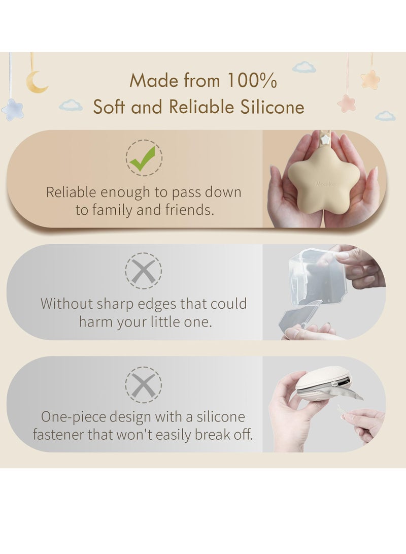 بيبي لاند عبوة من قطعتين من حامل اللهاية المصنوع من السيليكون، حافظة عالمية للهاية للسفر والمنزل (أخضر/أزرق) - Image 2