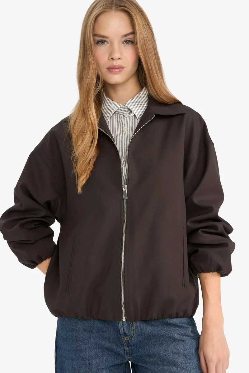 Defacto  Zipped Taffeta Jacket for Women | Best Price UAE