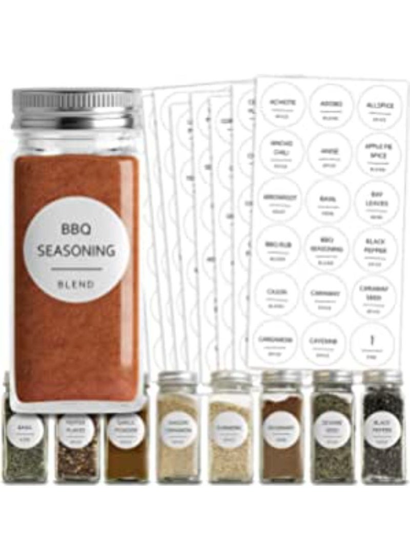 QUESERA 144 Pieces Herb and Spice Jar Labels Stickers Printed Pantry Container Labels Round Spice Organizer Labels Stickers for Jar Container and Lids - Image 1