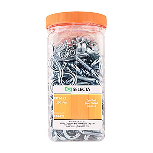 Selecta Steel 1-1/4-20 x 2 Eye Bolts with Hex Nuts, 100 - Image 1