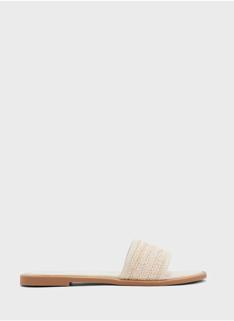 ELLA Raffia Flat Sandal