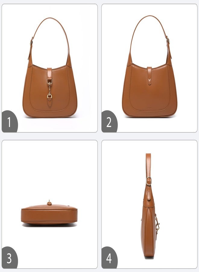 Keyli Shoulder Bag for Women Vegan Leather Shoulder Handbags Small Cute Hobo Purses trendy Top Handle Crossbody Bag with Adjustable Strap Brown - Image 3